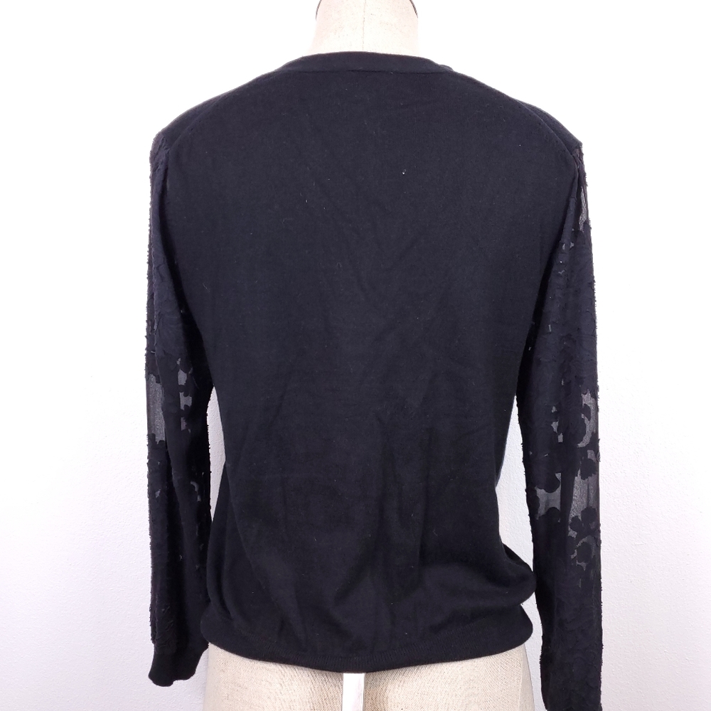 Claudie Pierlot Black Lace Long Sleeve Top - Picture 6 of 8